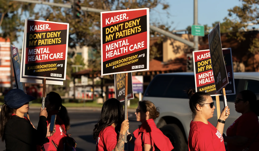 Protestas y Paro Laboral de Trabajadores de Salud Mental de Kaiser Permanente en el Sur de California